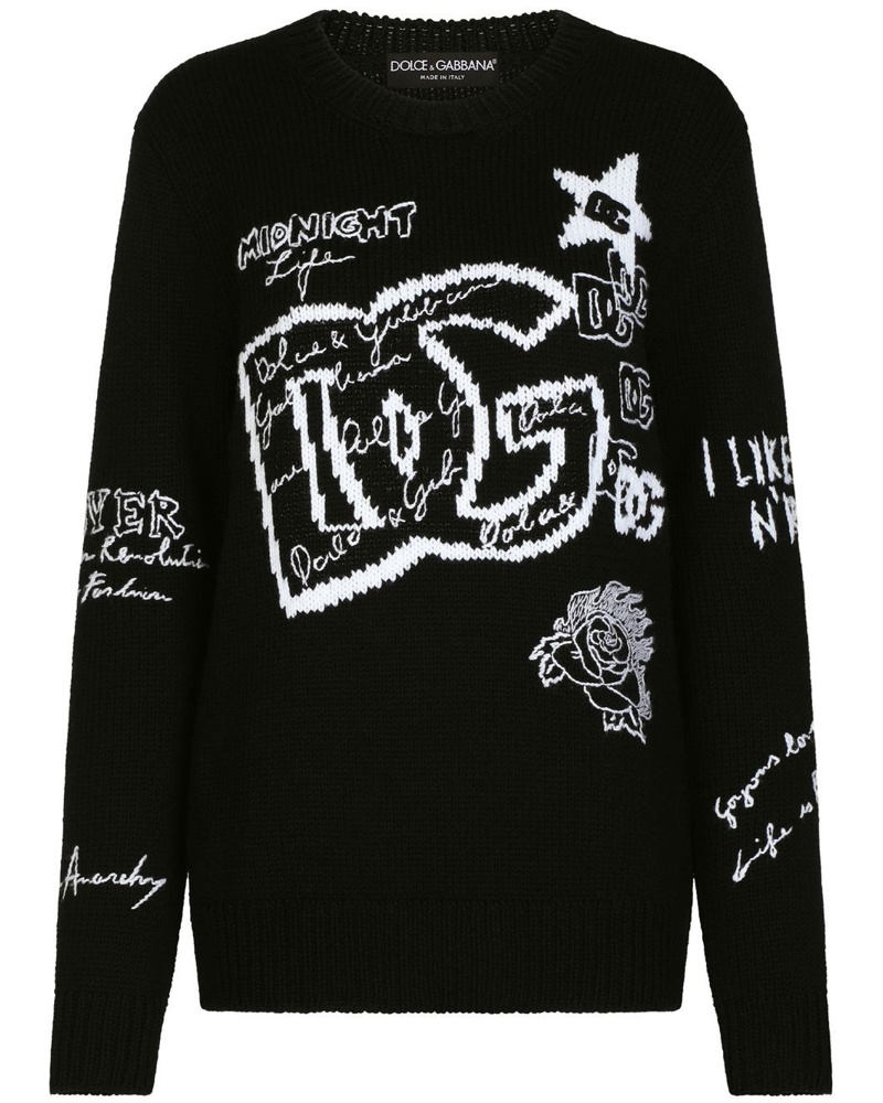Dolce & Gabbana Damen Pullover mit Logo-Print
