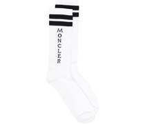 Gerippte Socken mit Logo