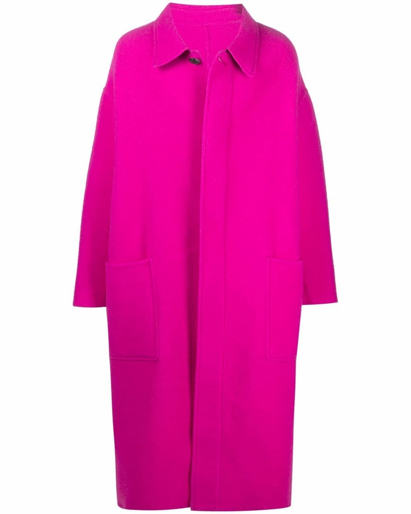 Ami Damen Einreihiger Oversized-Mantel
