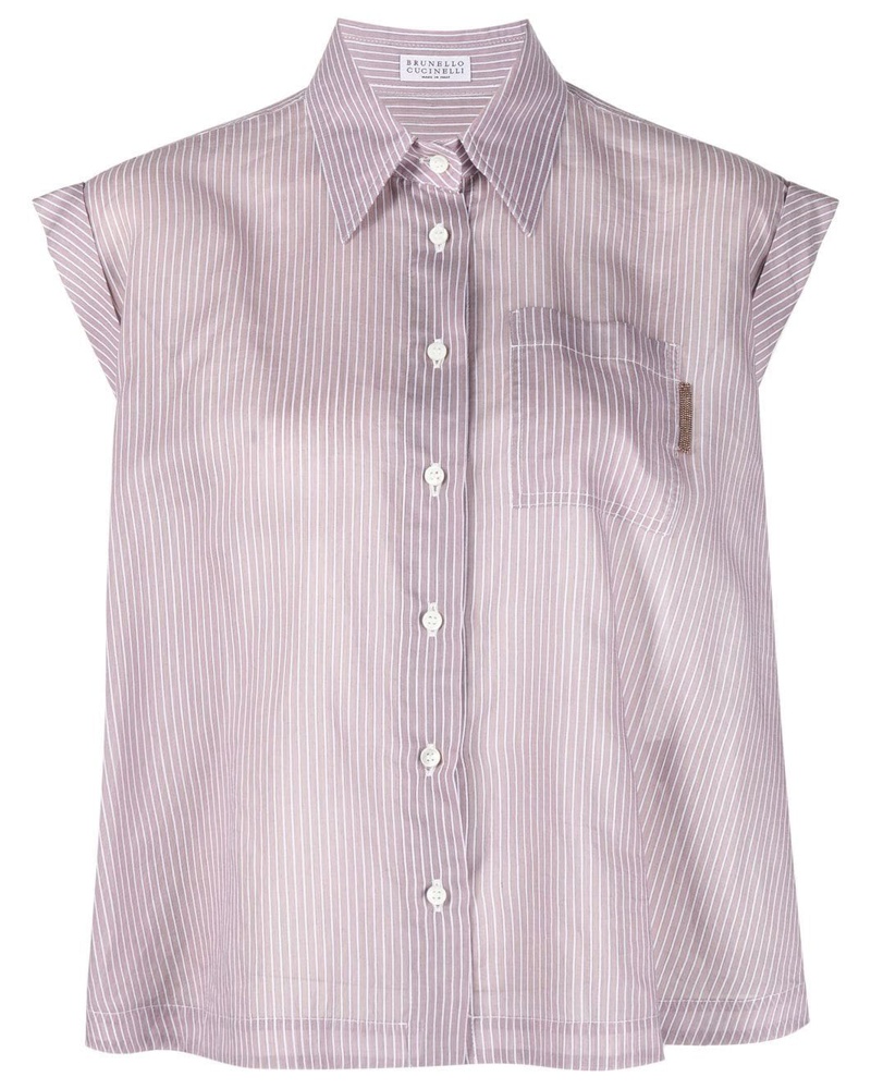 Brunello Cucinelli Damen Gestreiftes Hemd