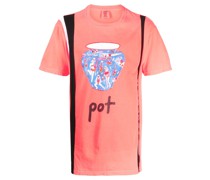 Gestreiftes T-Shirt mit Print