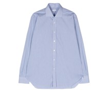 pinstriped cotton-blend shirt
