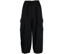 Cropped-Cargohose mit Kordelzug