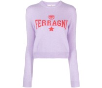 Intarsien-Pullover mit Logo