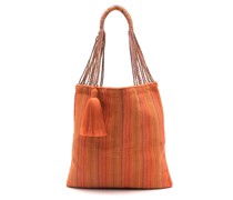 Bianca Schultertasche mit Quaste
