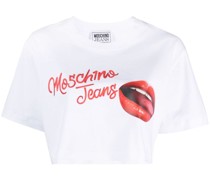 Cropped-T-Shirt mit Logo-Print
