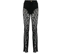 Skinny-Jeans mit Spitzeneinsätzen