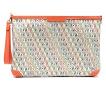 Clutch mit Monogramm-Print