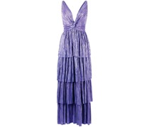 Gestuftes Maxikleid mit V-Ausschnitt
