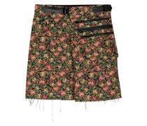 Shorts aus Blumenjacquard