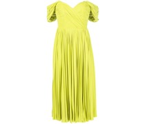 Schulterfreies Plissee-Midikleid