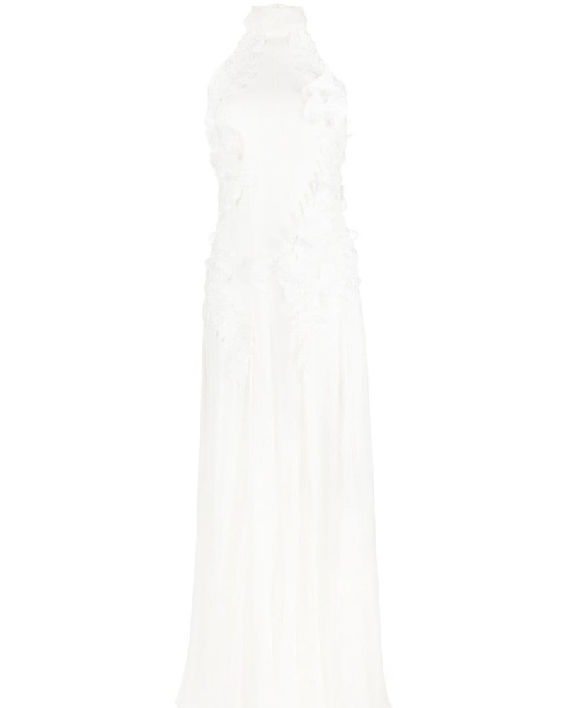 Alberta Ferretti Damen Besticktes Neckholder-Kleid