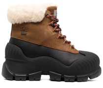 Schnürstiefel mit Shearling-Besatz
