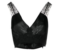 Cropped-Top mit Spitzeneinsatz