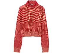 Rollkragenpullover mit Hahnentrittmuster