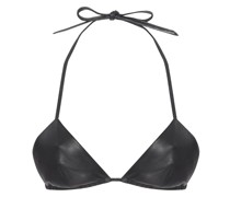 triangle-cup leather bralette