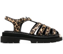 Sandalen mit Leoparden-Print