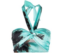 Cropped-Top mit Palmen-Print