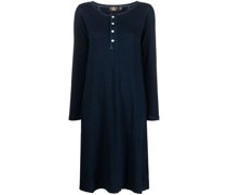 Henley long-sleeve dress