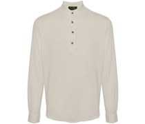 long-sleeve cotton Henley shirt