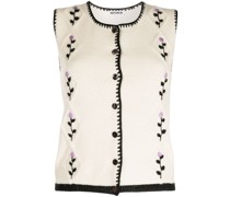 Cardigan mit Blumenstickerei