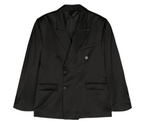double-breasted satin blazer