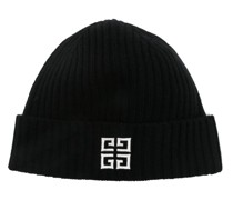 4G-embroidered ribbed beanie