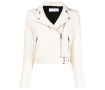 Cropped-Bikerjacke aus Leder