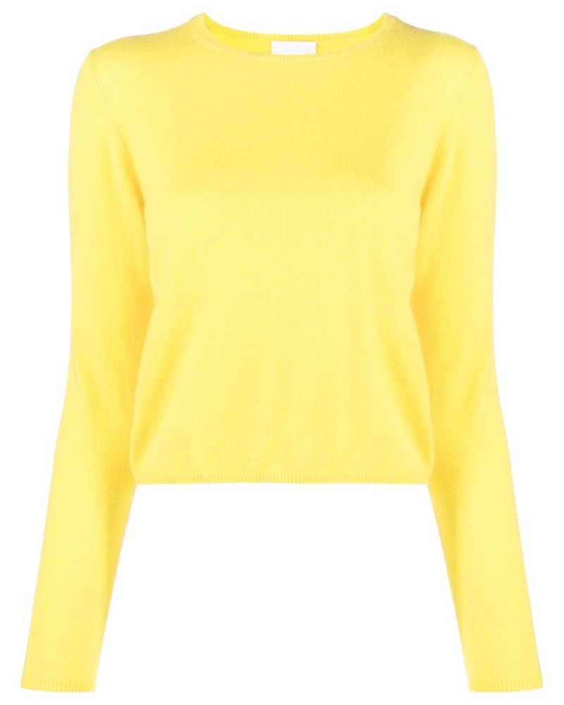 ALLUDE Damen Fein gestrickter Kaschmirpullover