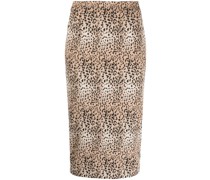 Midirock mit Leoparden-Print