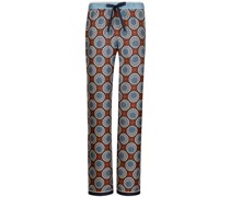 Seiden-Pyjama-Hose mit geometrischem Print