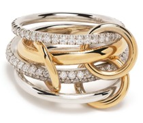 18kt Gelb- und Weißgoldring mit einem Diamanten