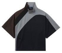Stehkragen-T-Shirt in Colour-Block-Optik