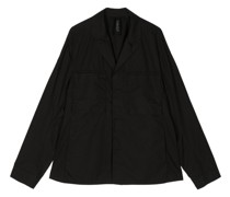 long-sleeve cotton-linen blend jacket