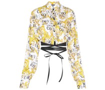 Cropped-Hemd mit Logo-Print