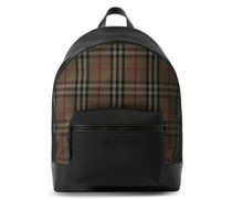 Karierter Rucksack mit Logo-Prägung