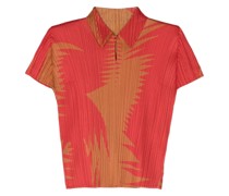 abstract-print plissé blouse