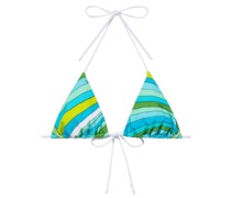 Iride-print triangle bikini top