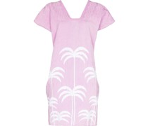 Kleid mit Palmenstickerei