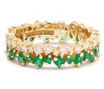 18kt Gelbgoldring mit Smaragd und Diamanten