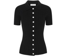 Avi button-up ribbed top
