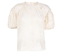 Bluse mit Blumenapplikation