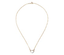 18kt Gelbgoldhalskette mit Diamantherz