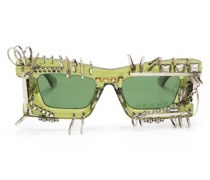 Eckige Sonnenbrille mit Nieten