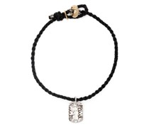 logo-tag braided bracelet
