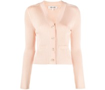 Gerippter Cardigan mit V-Ausschnitt