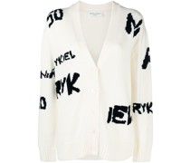 Intarsien-Cardigan mit Logo