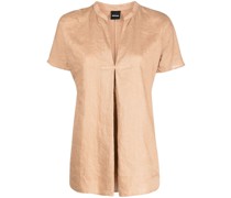 Leinenbluse mit V-Ausschnitt