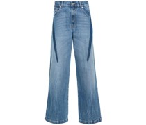 Slouchy Darted Wide-Leg-Jeans