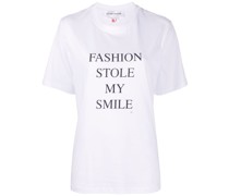 T-Shirt mit "Fashion Stole My Smile"-Print